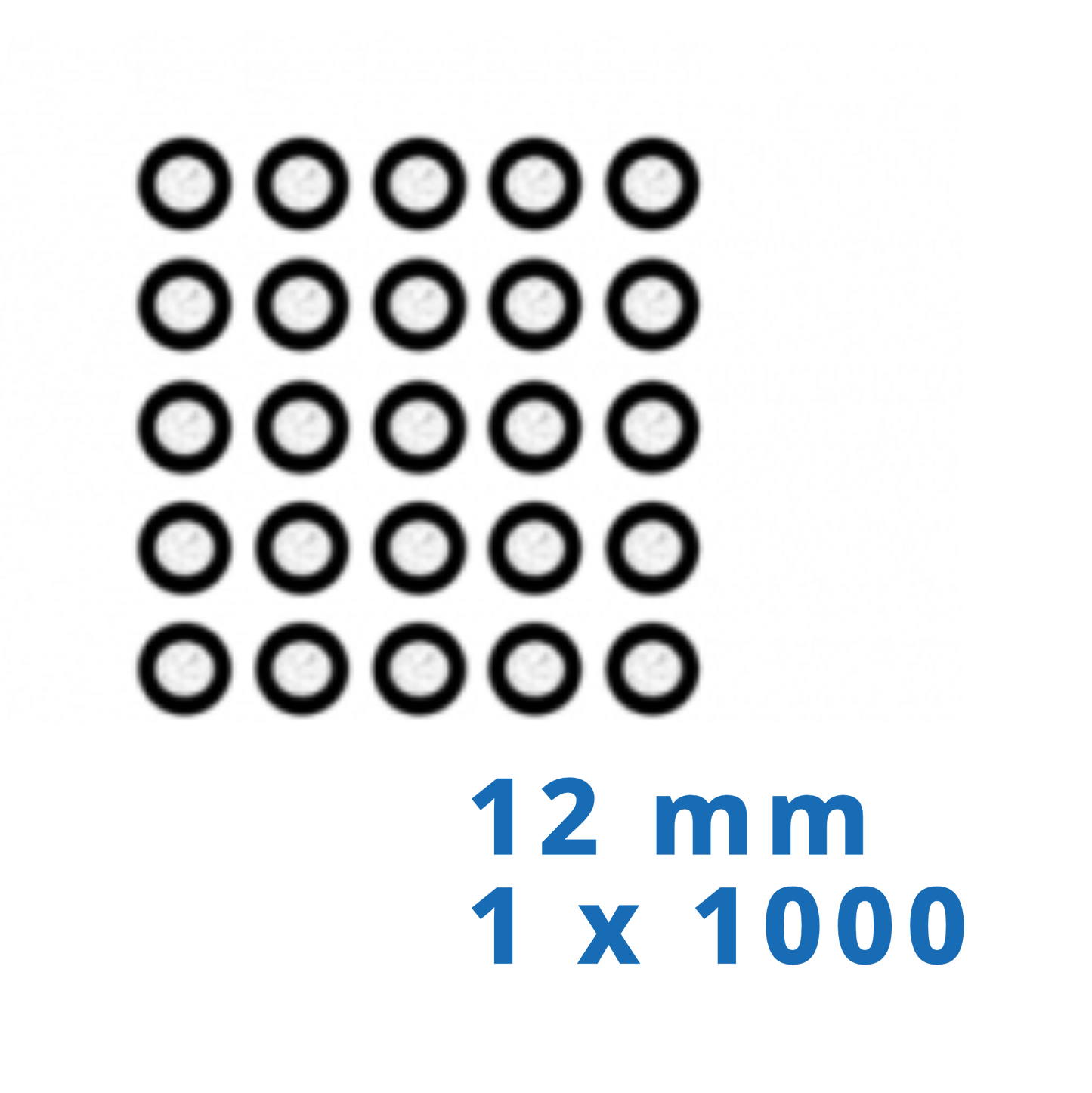 Positioning Targets 12 mm with Black Contour and Light Adhesive (1 Box of 1000)